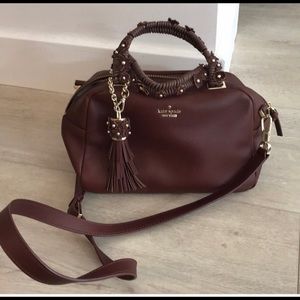 Kate Spade burgundy appliqué crossbody bag